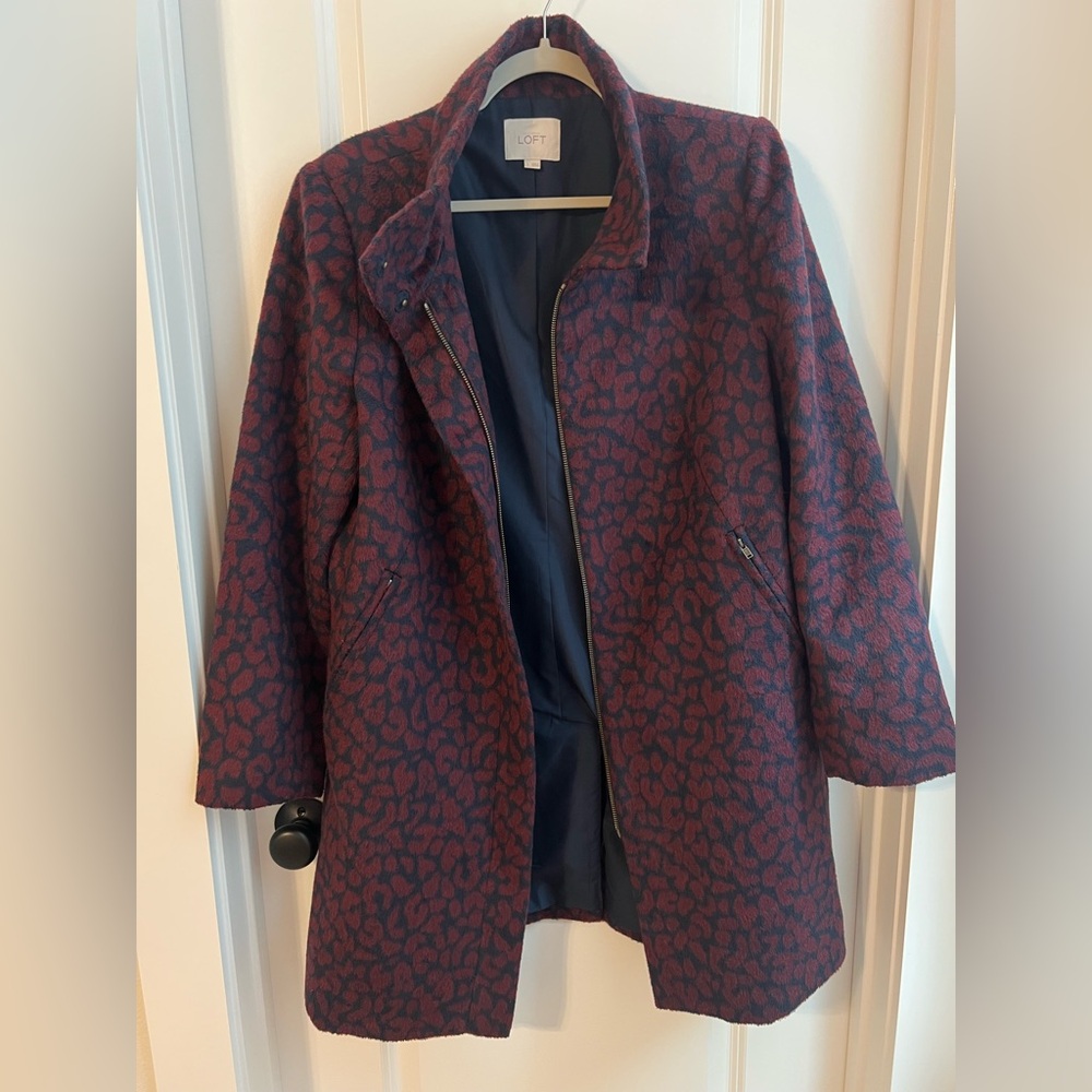 LOFT Leopard Print Coat - L - Picture 4 of 10